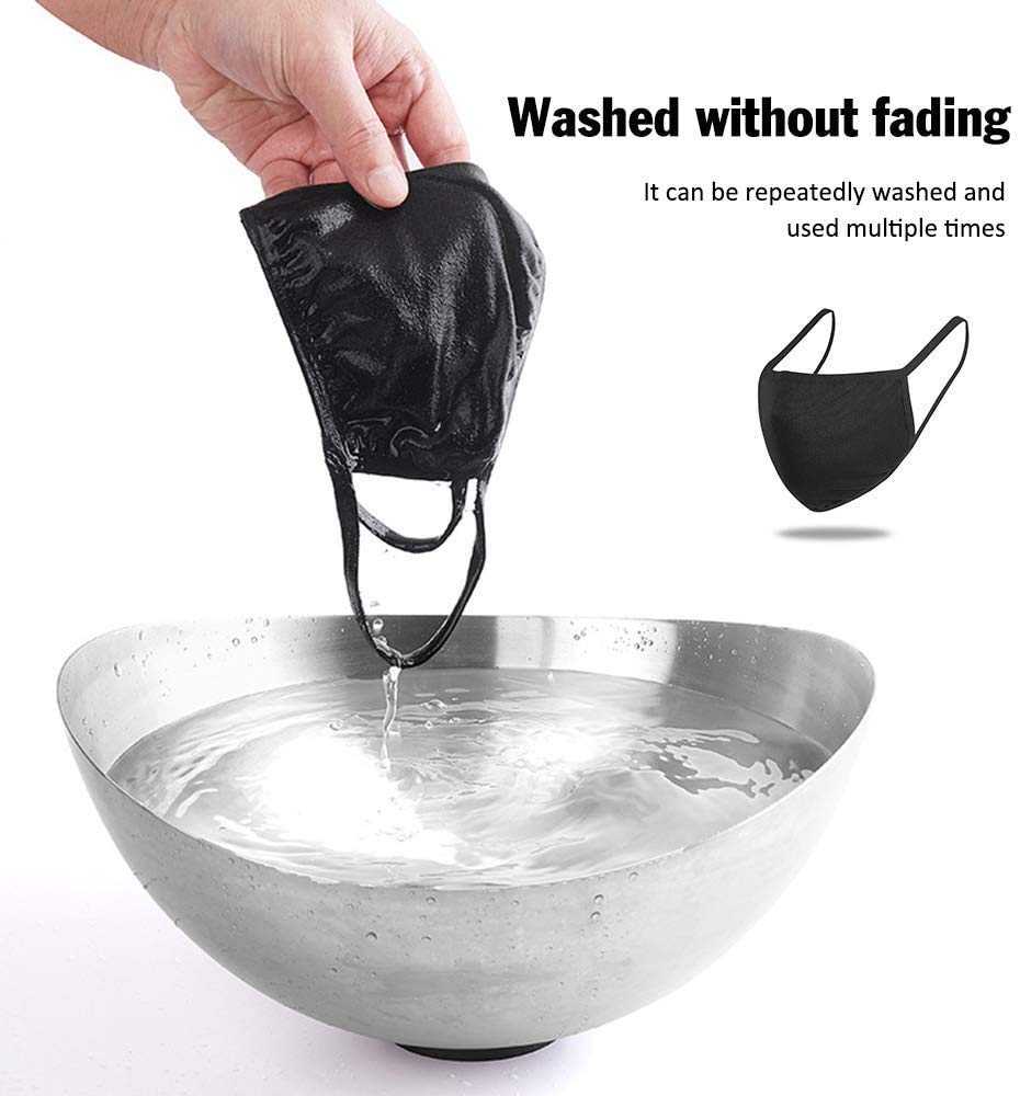 Reusable Cotton Fabric，Fashion Protective Unisex Black Dust Cotton, Washable (5PCS): Beauty