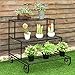 Giantex 3 Tier Metal Plant Stand Flower Planter Display Holder Shelf Rack, Blackthumb 1