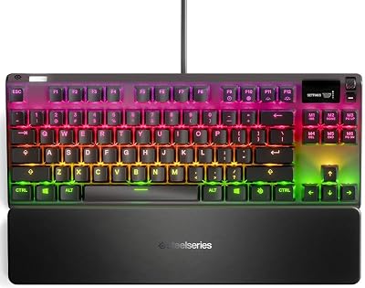 SteelSeries Apex 7 TKL Mechanical Keyboard OLED Display Red Switches American