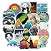 Vinyl Wilderness Nature Stickers Outdoors Hiking Camping Stickers Pack 50 Pcs Adventure Decals for Car Bumper Helmet Luggage Laptop Water Bottle