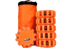 Kitgo [6 Pack LED Road Flares Flashlight Gifts for mother day Husband Parents Firends Emergency Safety Warning Light Kit For Car Truck RV Vehicles Boat With Magnetic Base & Hook