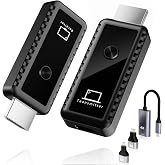 Wireless HDMI Transmitter and Receiver 4K, 2.4/5GHz 1080P Portable Wireless HDMI Extender Kit Adapter for Streaming Video and Audio to Monitor from PC/TV Box/Projector, 100ft Dual Band Smart Handovers