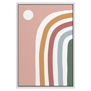 SIGNWIN Framed Canvas Wall Art Nordic Rainbow Canvas...