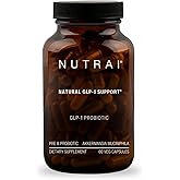 Nutrai GLP-1 Support Supplement – Daily Herbal & Probiotic Wellness Formula with Akkermansia, Berberine, Rhodiola, Glucomannan, Green Coffee, and Inulin – Gut & Metabolic Support – Vegan, 60ct