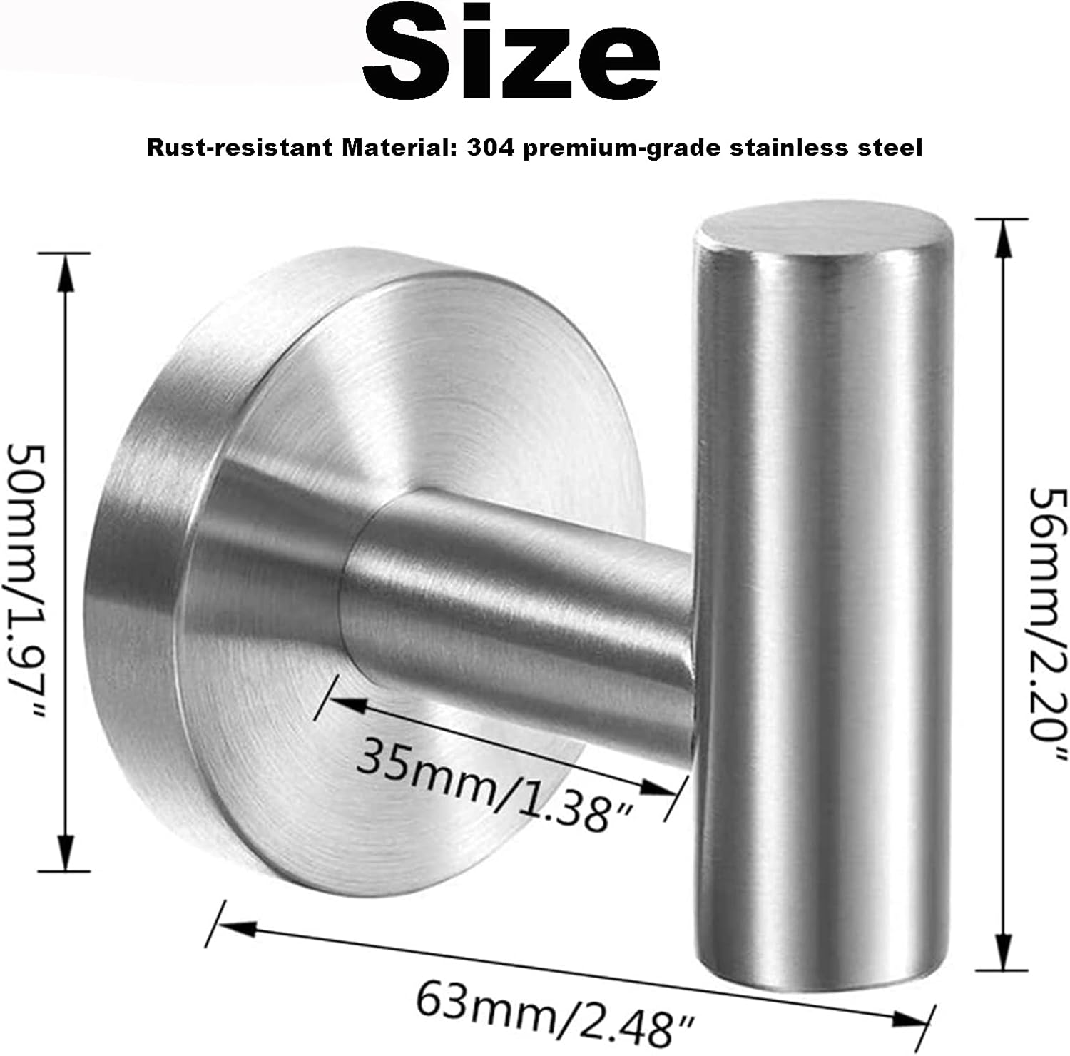 2 Pack Towel Hooks Brushed Nickel SUS 304 Stainless Steel Coat Robe Clothes Hook Modern Wall Hook Holder for Bathroom Kitchen Garage Hotel Pool Wall Mounted - - 
