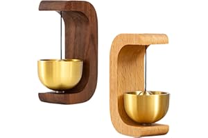 dcvbny 2PCS Shopkeepers Bell for Door Opening, Magnetic Wood Doorbell Chime for Business,Unique Bass Doorbell Chime Ornaments with Double-Sided Tape Decoration for Enty, Fridge Sticker & Barn Door