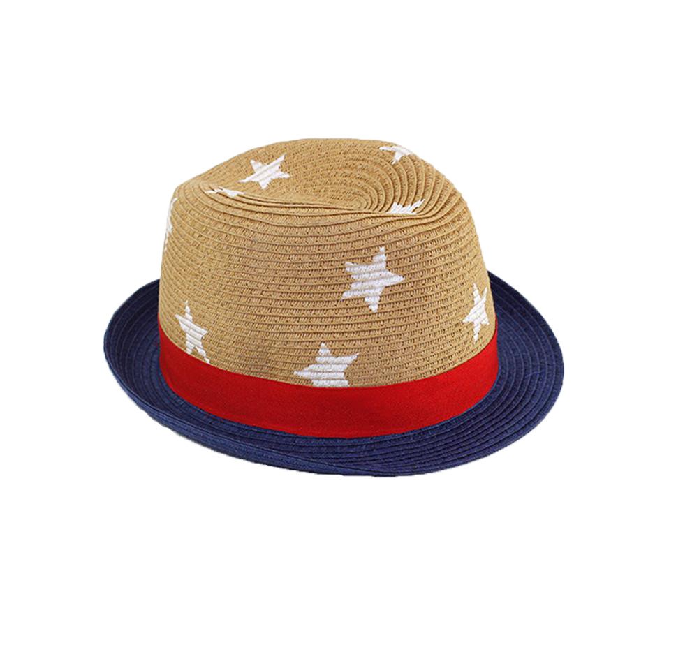 Lifenewbaby Kids Straw Hat Boys Fedora Cowboy Cap Stetson Summer