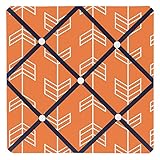 Orange and Navy Fabric Memory/Memo Photo Bulletin Board for Arrow Collection