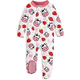 UNIFACO Baby Girls Boys Footed Pajamas One-Piece Sleeper Snug Fit Sleep and Play Zip Front Footie Romper 0-12 Month
