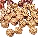 PH PandaHall 50pcs 16mm Painted Wood Beads Round Wooden Beads for DIY Crafting Jewelry Making