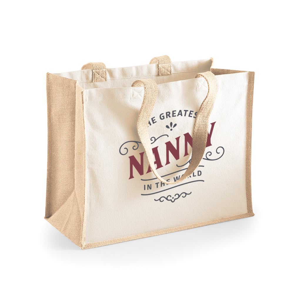 D Design Invent Print! Nanny Bag Birthday Bag Personalised Present Mother’s Day Gift Funny Novelty Keepsake 42 x 33 x 19cm (Natural)