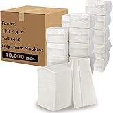 Karat Tall Fold Napkins - 1 Ply, White, Perfect for Restaurants and Cafes, Fits Most Dispensers, Made from Renewable Resources, Case of 10,000