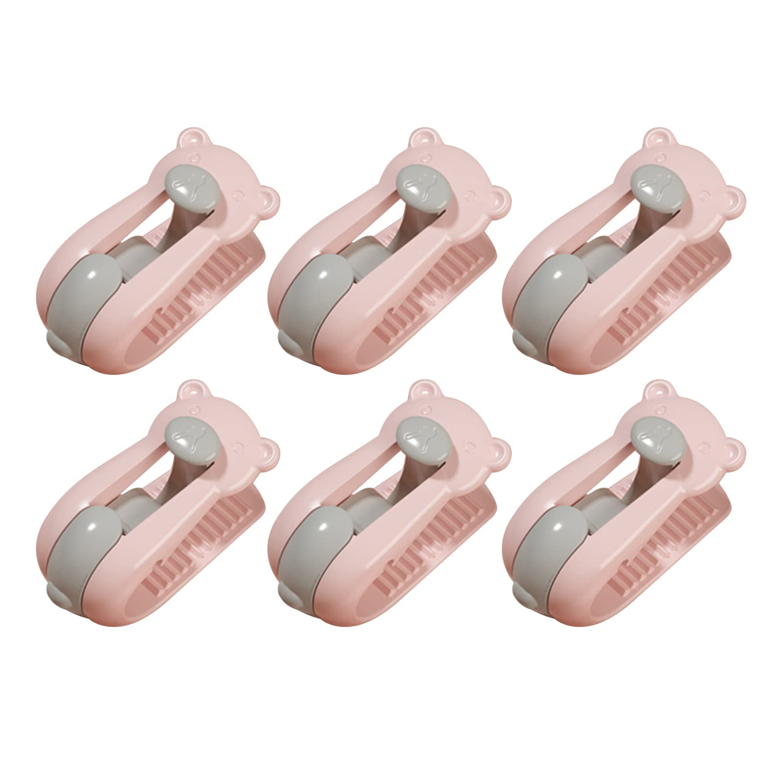 Symphonyw Quilt Fixing Clips, 6 Pcs Cute Bear Duvet Clips to Keep Duvet in Place, Non-Slip Duvet Cover Holding Clips Comforter Clips Fasteners for Blanket, Quilt, Curtains (Pink)