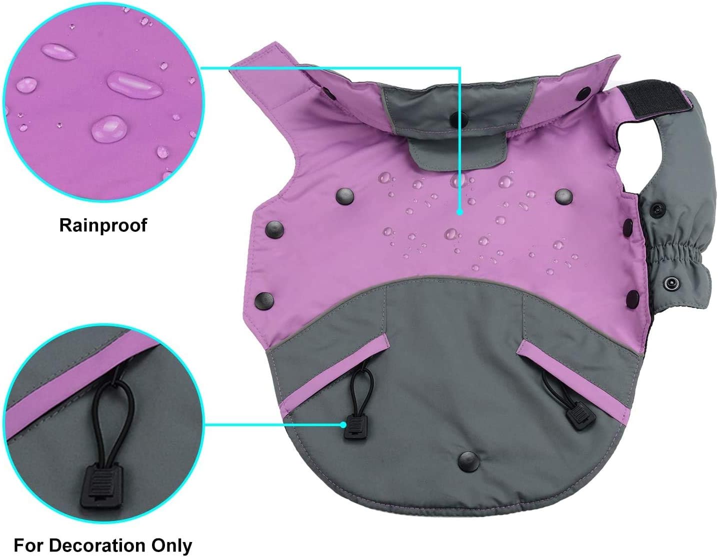 PETLOFT Dog Winter Coat Waterproof Cold Weather Warm Jacket for Small Medium Large Dogs Puppy Winter Vest with Detachable Fleece Lining (M - Image 5