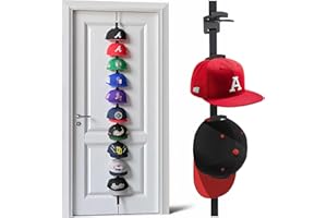 Hat Rack for Door - Two-Way Hanging Caps with Display Hooks and Hanger, Hat Organizer for Baseball Caps, Over the Door Hat St