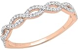 Dazzlingrock Collection 0.20 Carat (ctw) Round White Diamond Ladies Swirl Anniversary Wedding Band Stackable Ring 1/5 CT…