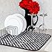 S&T INC. Dish Drying Mat for Kitchen, Absorbent, Reversible Microfiber Dish Mat, 16 Inch x 18 Inch, Black Gingham