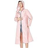 Freesmily Women Long Raincoat Rain Jacket Coat with narrow sleeves