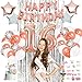 Sweet 16 Party Supplies by Serene Selection, Rose Gold Birthday Decorations for Girls, Photo Booth Props, Silver Fringe Foil Curtain, Cake Topper, Happy Birthday Balloons, Sash, Sixteen Decorations