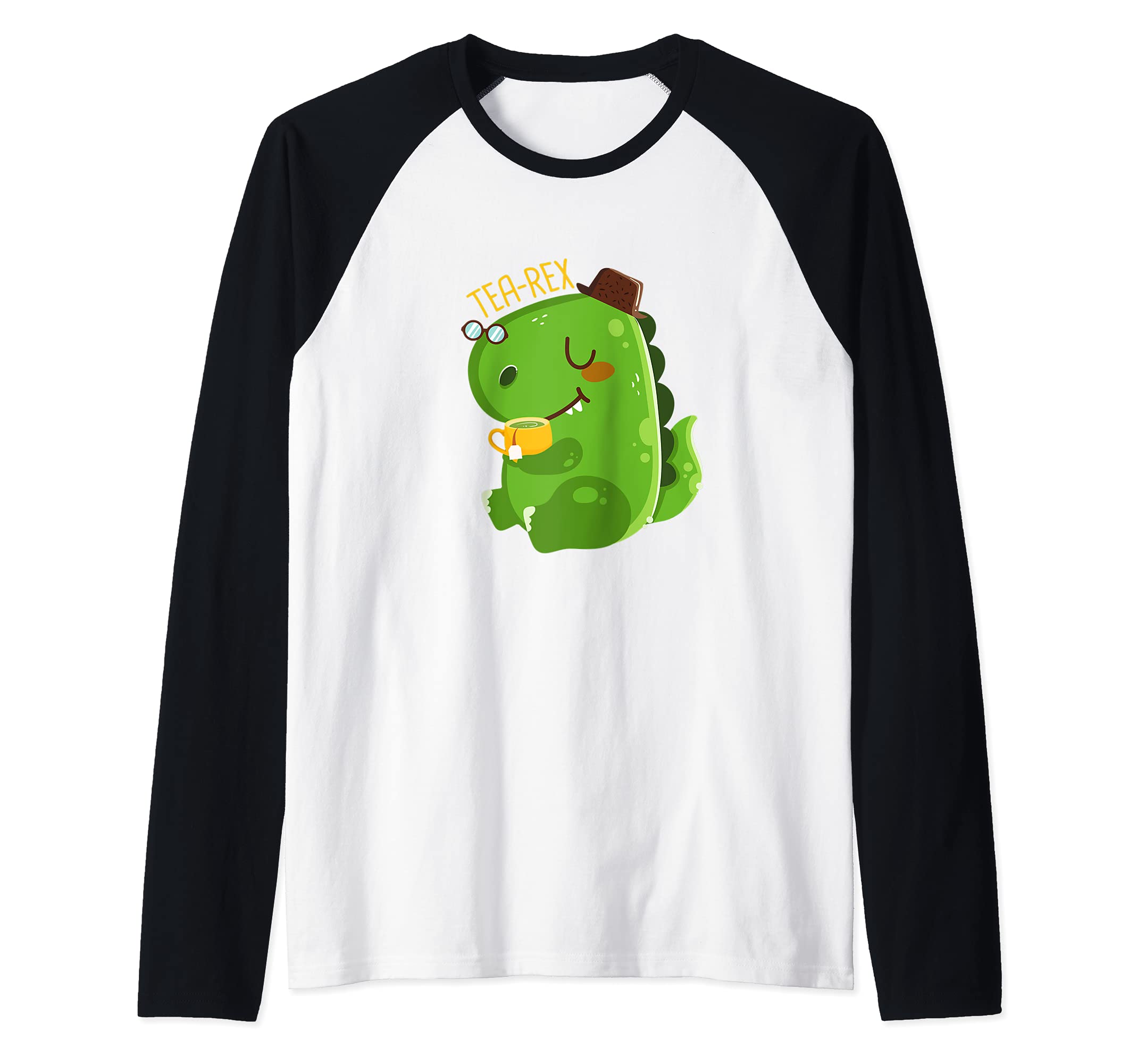 T-Rex I Dino I Trex Tea I Dinosaur With Tea I Tea-Rex Raglan Baseball Tee