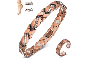 Vicmag Copper Anklet for Women Magnetic Ankle Bracelet with Ultra Strength Magnets 99.9% Solid Copper Gift for Her (Adjustable)