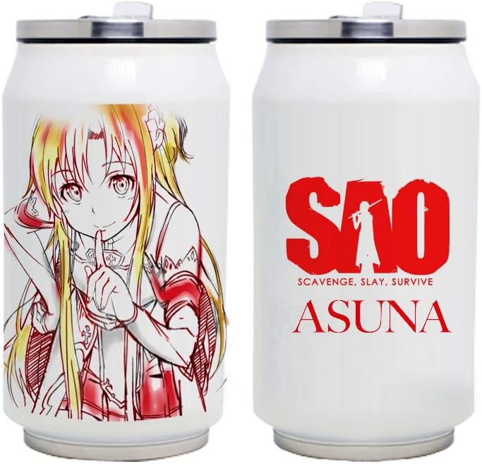 JCYY Stainless Steel Travel Insulated Mug with Lid Double Wall Vacuum Stainless Anime Coffee Cup Thermos Keeps Liquid Hot Or Cold Office Tea Water Bottle Best Gift for Women Men Boy Girl,4