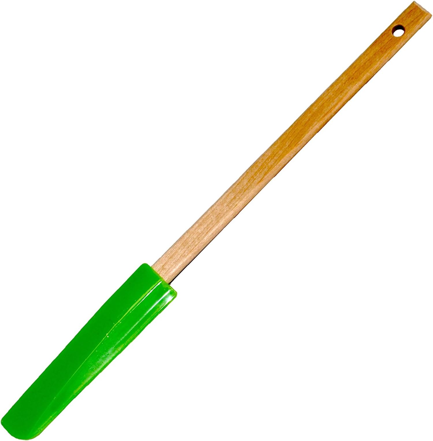 Silicone Rubber Lime Green Jar Scraper Thin Spatula with Rock Maple Handle