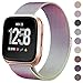 CAVN Metal Bands Compatible for Fitbit Versa Bands/Versa Lite Edition Bands for Women Men, Replacement Stainless Steel Wristband Accessories Strap