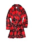 Victoria's Secret Pink Robe Plaid Red Black Logo