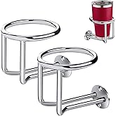 2 PCS Boat Ring Cup Holder Stainless Steel Ringlike Drink Holder for Marine Yacht