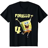 Kids Original SpongeBob Square Pants - 4th Birthday. Finally 4. T-Shirt