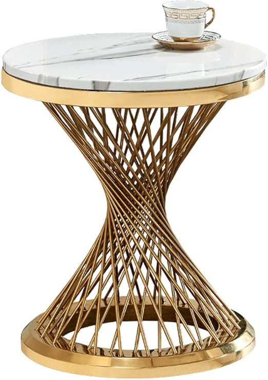 Living Room Coffee Table Marble Round Side Table Bedroom Balcony