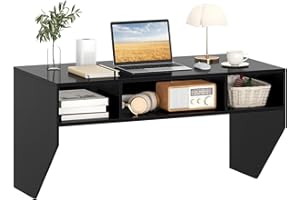 Giantex Wall-Mounted Computer Desk, Floating Laptop Desk with 3 Storage Compartments, Space-Saving Home Office Workstation Va