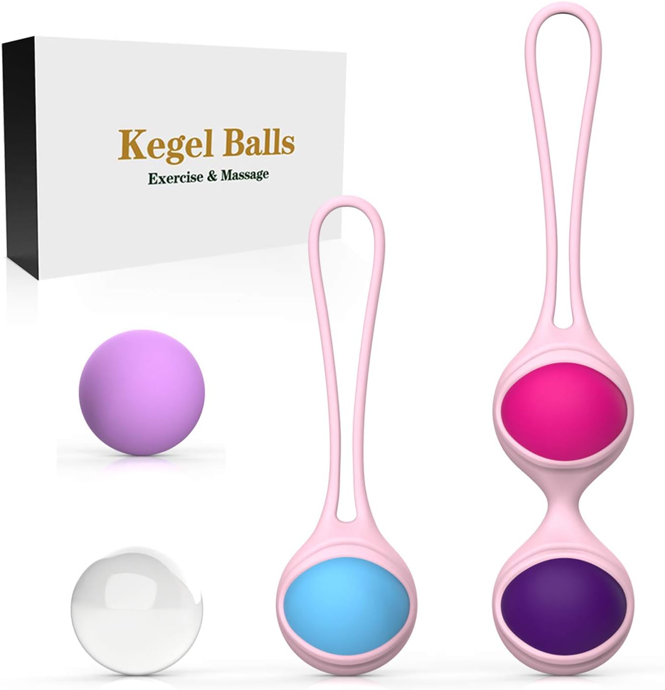 Kegel Exercise Weights - Ben Wa Kegel Balls Weighted Exercise Training Kit - Doctor Recommended Bladder Control Device & Pelvic Floor Exercise for Women & Post-Pregnancy Recover: Health & Personal Care