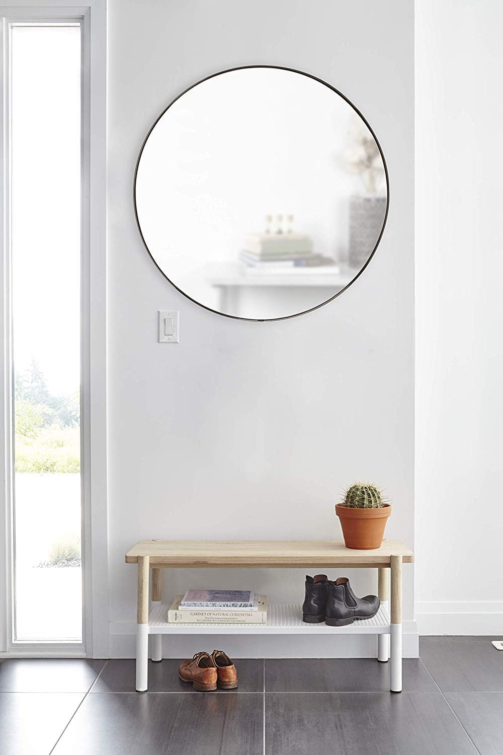 Umbra, Titanium Hubba 34 Inch Round Entryways, Bathrooms, Living Rooms and More, Doubles as Wall Art, 34-Inch Circle Mirror, Finish: Home & Kitchen