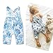 KIDSA Baby Toddler Girl Romper Jumpsuit Clothes One-Pieces Blue Floral Tank Top Cute Outfit