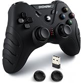Gaming PC Controller for Windows PS3 Steam Android TV with Hall Joysticks | 2.4G Wireless Controllers with Hall Effect Joystick Dual Vibration, Gamepad for Windows 11 10 8 PS3 Android TV Raspberry Pi