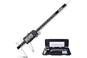 KYNUP Kynp Digital Caliper, 8 Inch Micrometer Caliper Tool, Vernier Caliper Gages with Stainless Steel Body, Large LCD Screen, Auto - Off Feature, Inch Metric Fraction Conversion (200mm)