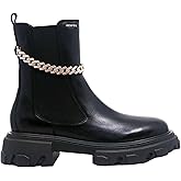 JATAREA Women's Leather Ankle Boots - Stylish Block Heel - Comfortable Bootie for Females - Cushioned Insole for Comfort - Durable and Versatile Design