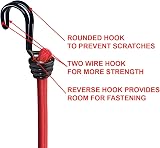 Master Lock Bungees with Hooks Set of 6 – 60/80/100 cm, Double Reverse Hook view 5