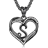INFUSEU Unique Initial Necklaces for Women Girls Small Heart Letter Jewelry, Meaningful Personalized Gifts