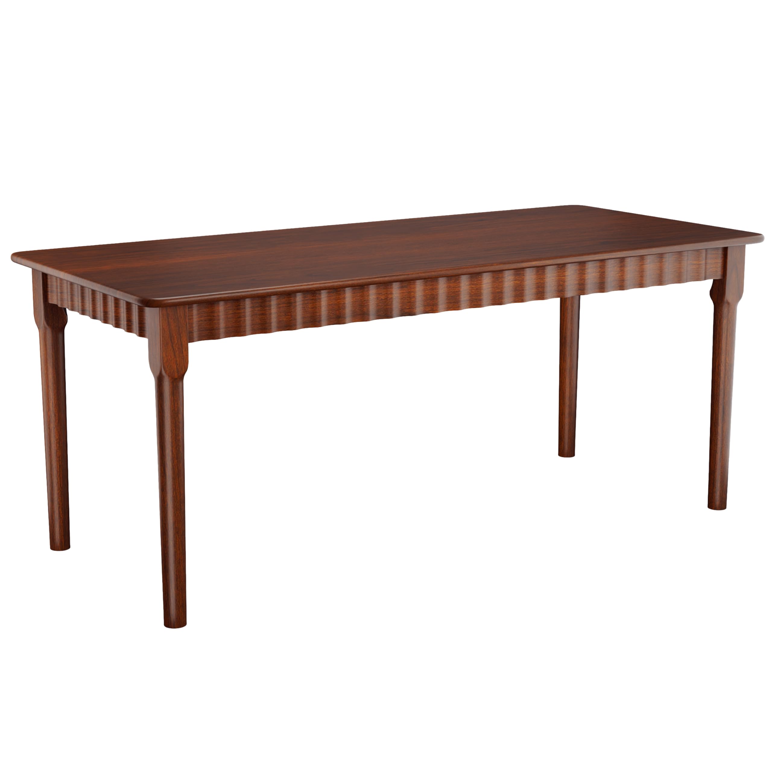 Photo 1 of MORDEER 70.8 Inch Solid Wood Dining Table for 6-8, Farmhouse Table with Smooth Surface, Large Rectangular Kitchen Dinner Table for Restaurant, Living Room, Kitchen, Easy Assembly, Walnut