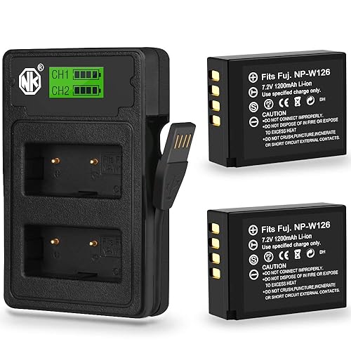 2-Pack] NP-W126S Battery LED USB Charger for Fuji XT1 XT2 XT3