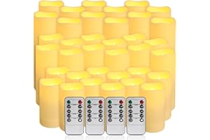 36-Piece LED Candles Set - 3 Sizes (Large, Medium, Small) - Flame Effect, Remote-Controlled, Safe & Energy-Saving for Home De