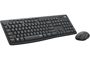 Logitech MK295 Wireless Mouse & Keyboard Combo with SilentTouch Technology, Full Numpad, Advanced Optical Tracking, Lag-Free Wireless, 90% Less Noise - Graphite