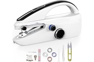 CRAZYBOY Handheld sewing machine,easy to use, electric sewing machine，fast sewing speed, Easy sewing of clothes and fabrics, suitable for beginners DIY（White）