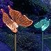 Butterfly Decor Outdoor Holiday LED Lighting Solar Garden Stake Lights Color Changing in-Ground 3D Fixture for Christmas Thanksgiving Patio Yard Lawn Decoration (2 Pack)