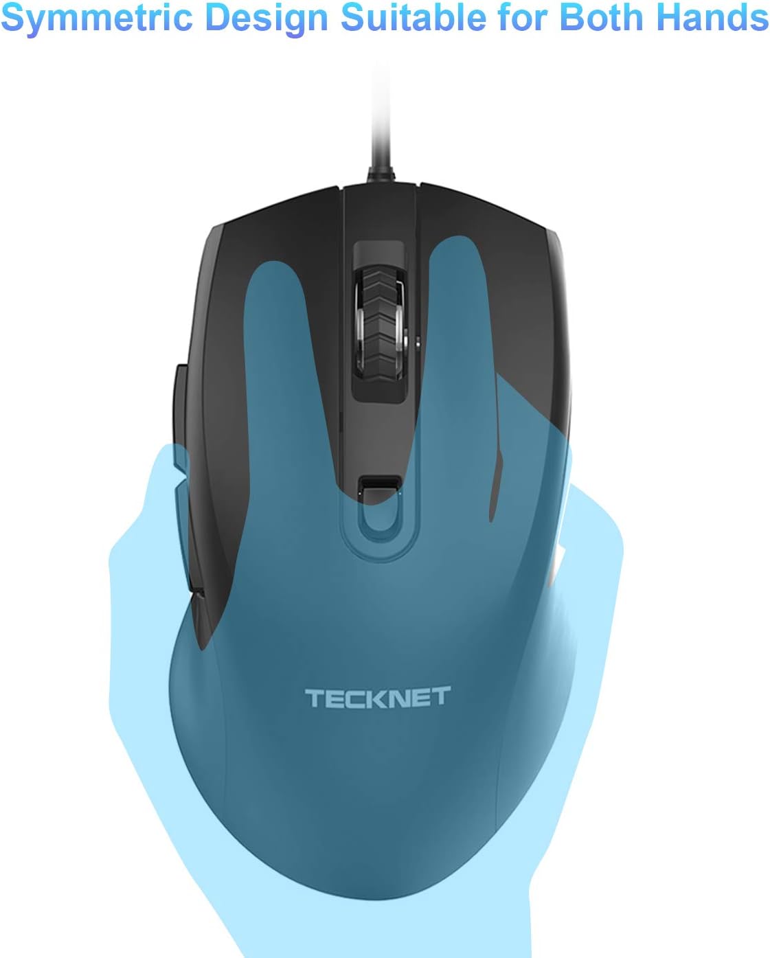TECKNET Alpha USB Mouse, Wired High Defintion Optical Desktop Mouse With 3600 DPI Tracking, Gaming Grade Sensor, 6 Buttons - Image 5