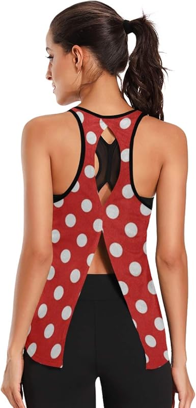 red polka dot tank