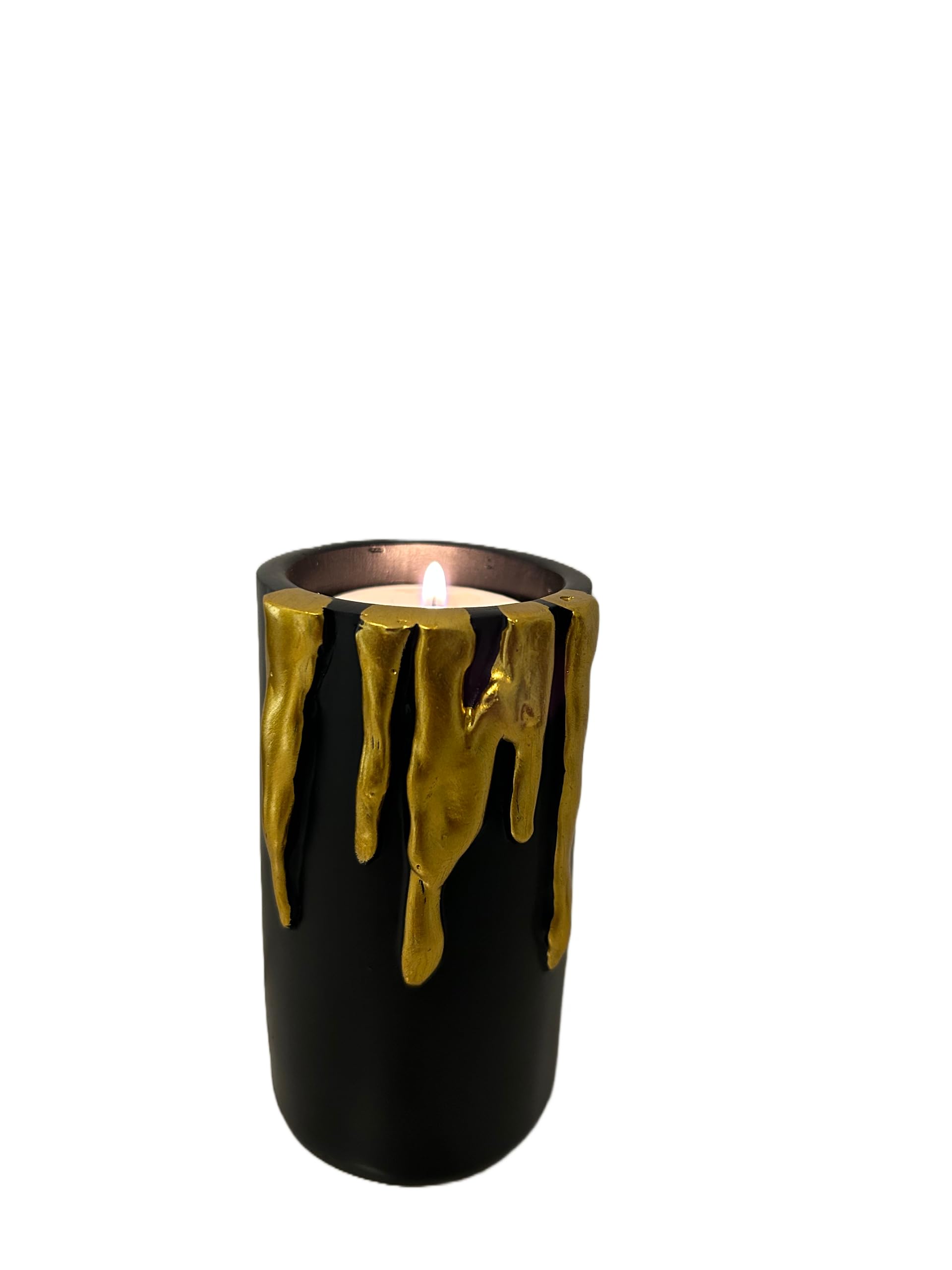 Dripping Gold-toned Wax Tealight Holder Add Glamour & Luxury